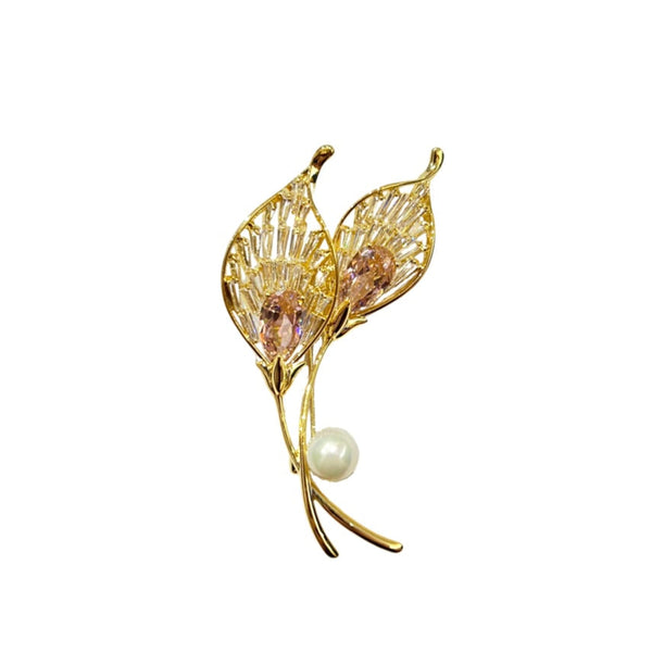 Monarch Leaf Brooches Forest Pink gradient 