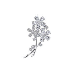 Floral Bunch Brooches Forest Platinum plated 