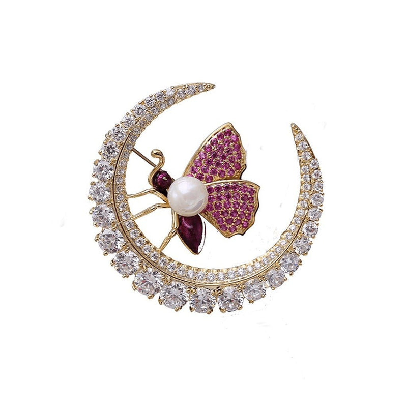 Moonlight Serenade Brooches Forest 18k yellow gold plated 