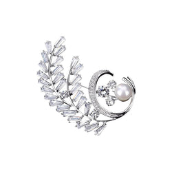 Silver Fern Brooches Forest Platinum plated 