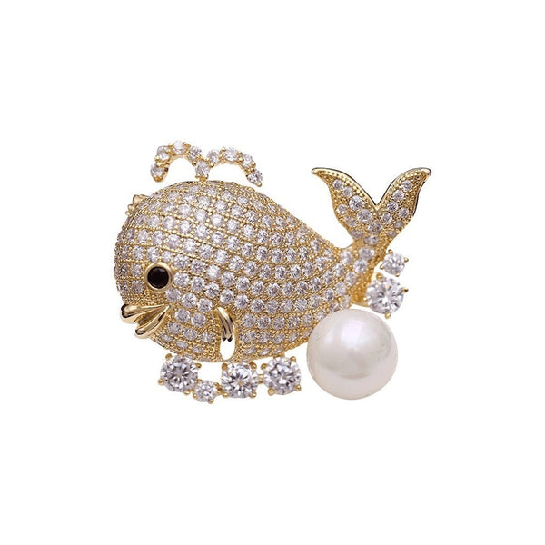 Whale Brooches Forest 18k yellow gold 