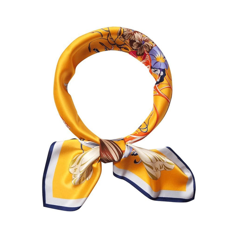 Floral Kaleidoscope Scarves Forest Yellow Floral Kaleidoscope 