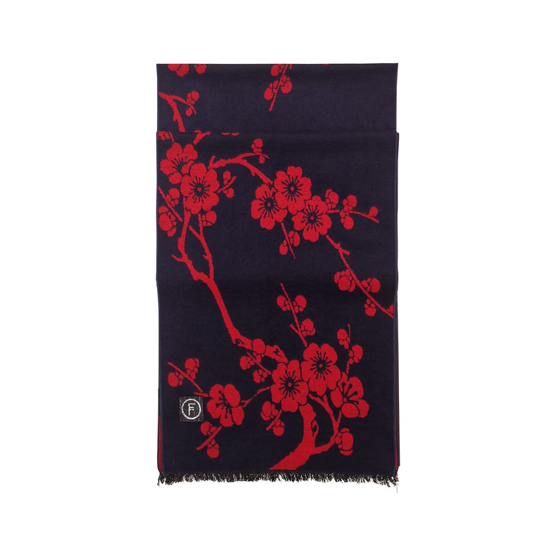 Cherry Blossom Scarves Forest Red 